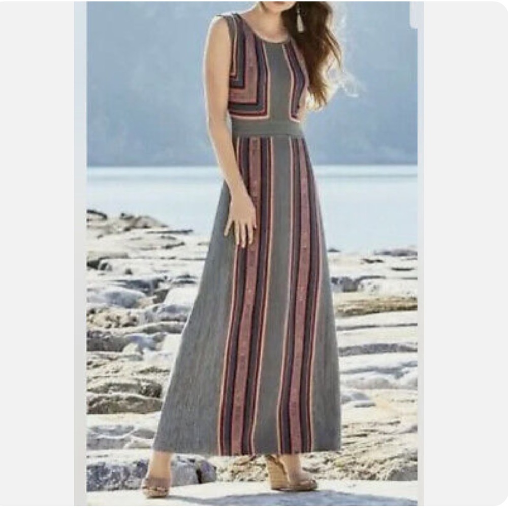 Peruvian Connection Aymara Maxi Dress $350 Pima Cotton S